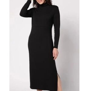 NWT Women With Control Blue Turtlrneck Midi Dress    Size XL